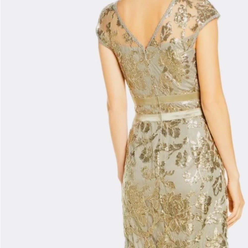Tadashi Shoji Gold Sequin A-Line Gown - Picture 3 of 8